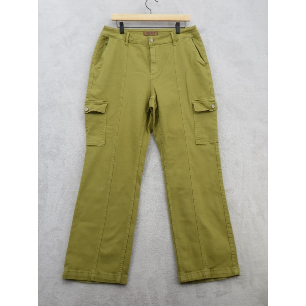 Judy Blue JB88842 Cargo Jeans Womens 16W Matcha Green High Rise Straight Leg